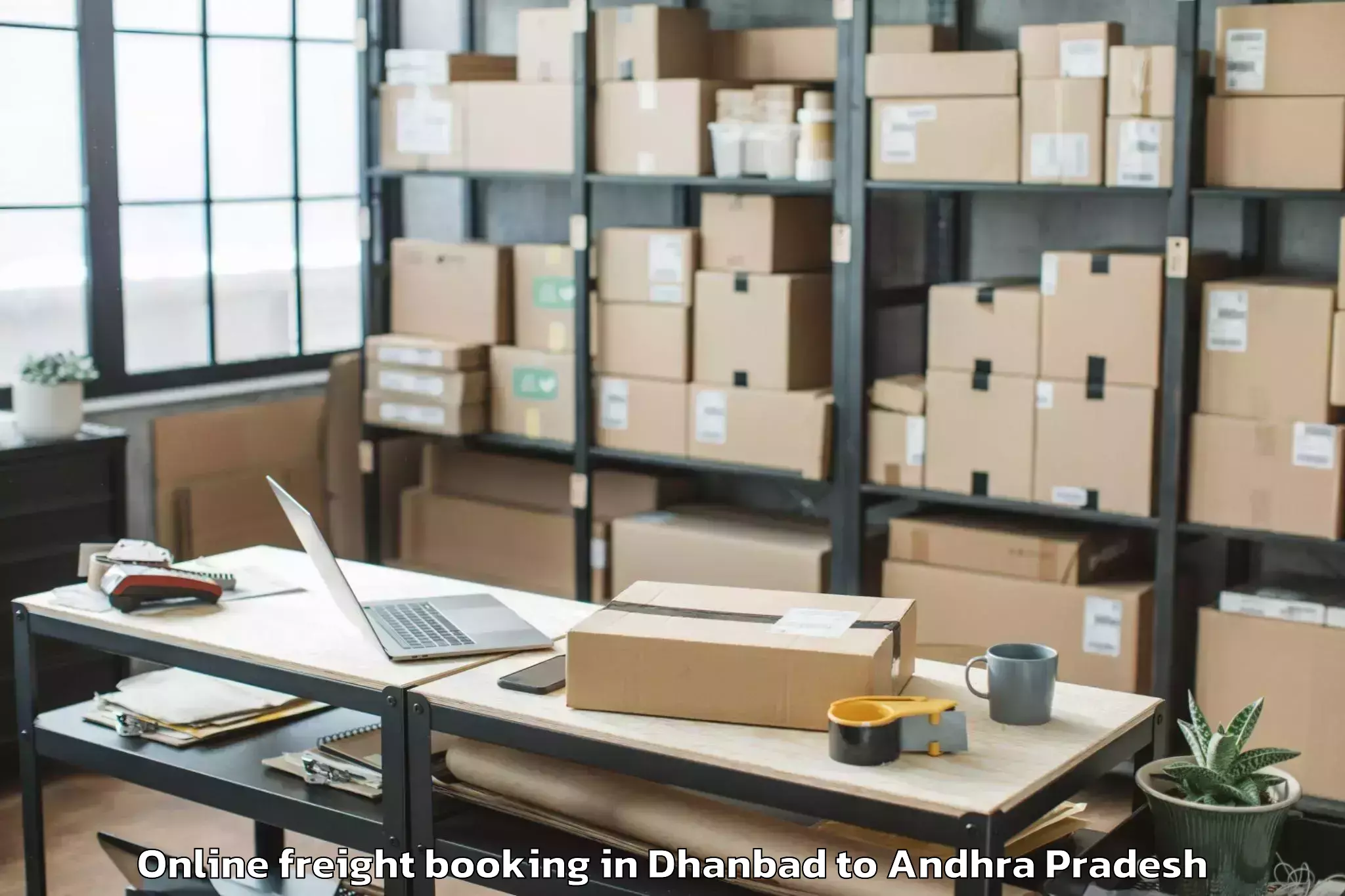 Professional Dhanbad to Laveru Online Freight Booking